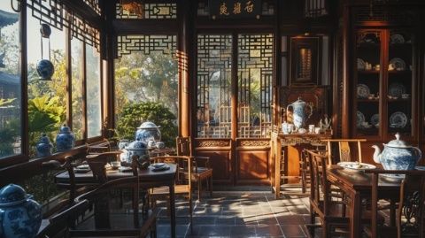 走进成都鹤鸣茶社:体验百年历史的“长嘴壶茶艺