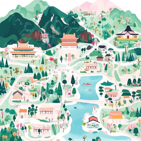 桂林景点手绘图，一篇玩转桂林,准备出发桂林