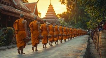 西双版纳众旅行老挝琅勃拉邦洋人街僧侣布施仪式掠影0205