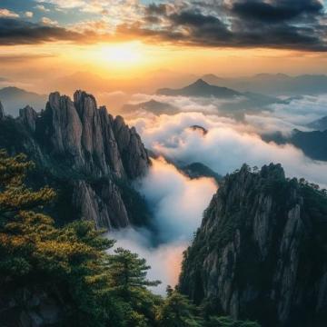 黄山风景区位于中国安徽省黄山市