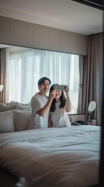 旅行中的爱情见证:创意情侣拍照姿势与构图指南