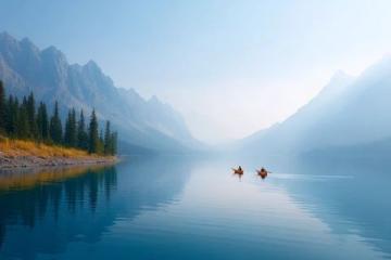 辽东大石湖秋景绚丽 超越米亚罗红叶景区