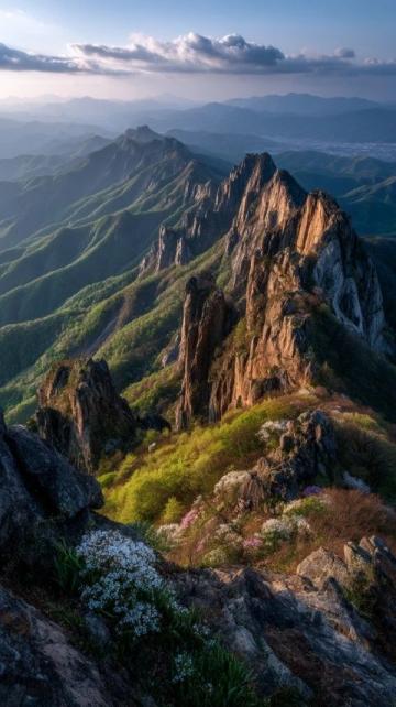 崂山风景区巨峰路线,是崂山几个景点最高的,是靠海的山最高的,海拔1033米